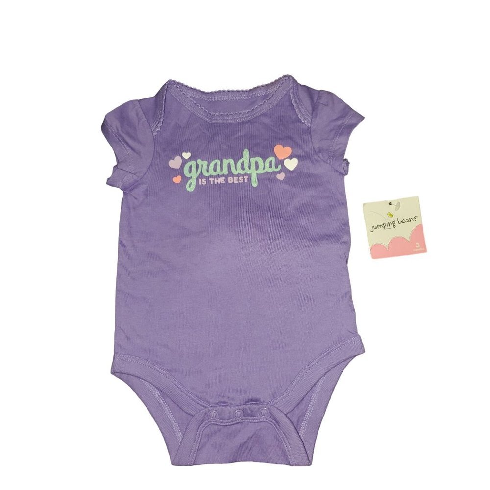 NWT Purple Onesie Grandpa Is the Best Bodysuit 3M With Hearts